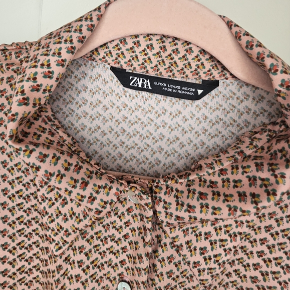 Zara Floral Satin Button Down Duster - Picture 2 of 6